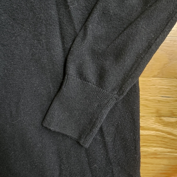 LOFT Button Shoulder Crew Neck Sweater | Black | Medium - Picture 3 of 7